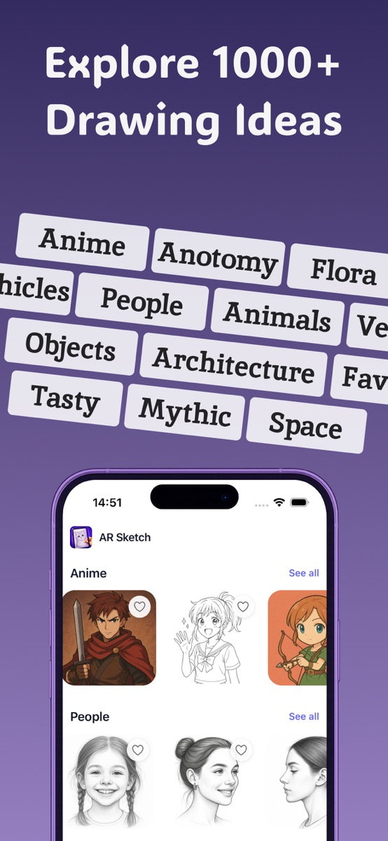 App Store preview of the drawing collection and creative categories